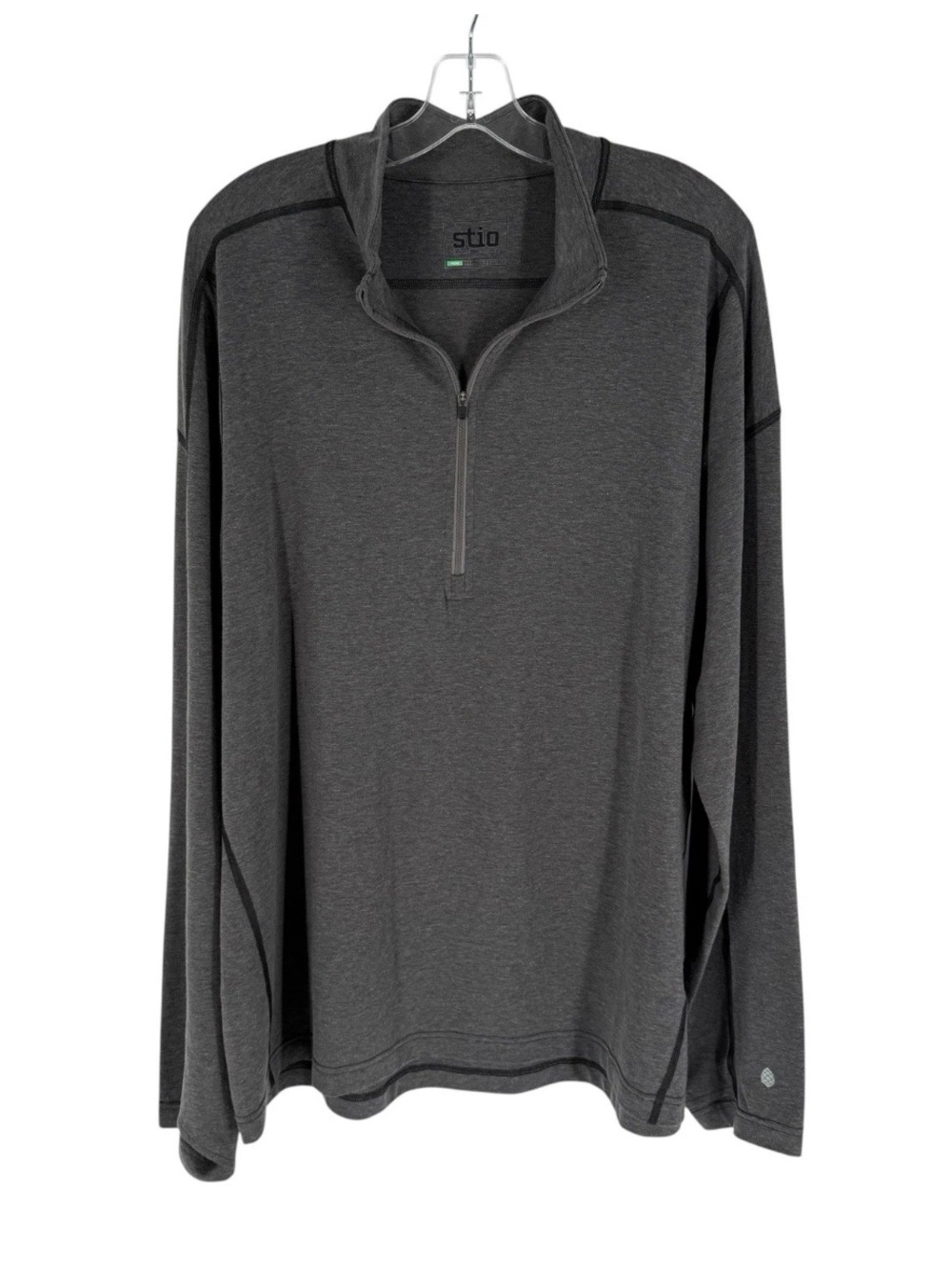 Stio Pullover Shirt Mens Size XXL Gray Knit Lightweight Quarter Zip Active Hike